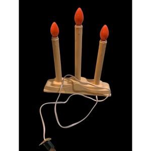 Vintage Window Candelabra 3 Lights Plastic Candle Sticks